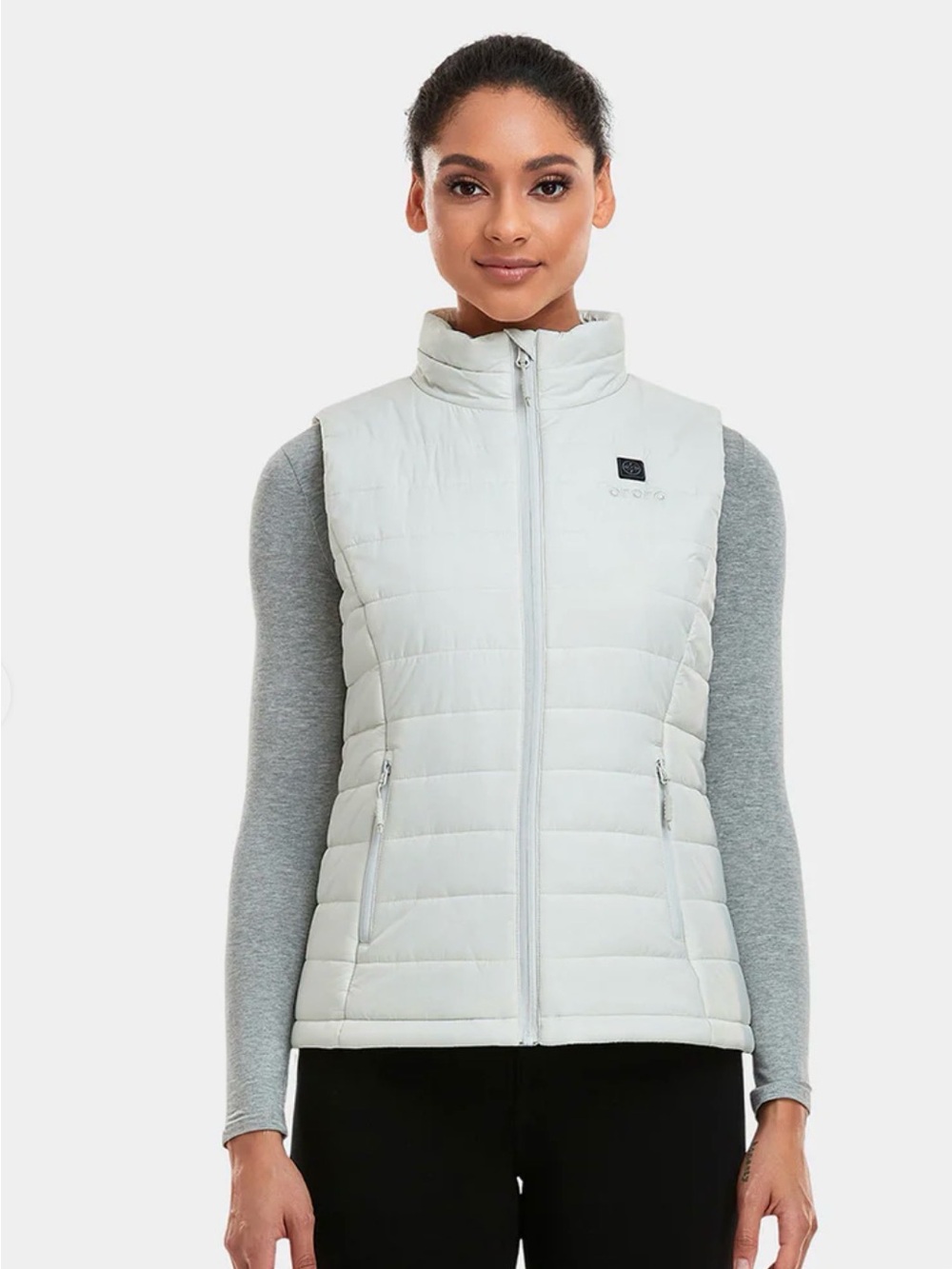 Ororo WOMEN'S CLASSIC HEATED VEST - OFF-WHITE, Size XS (missing battery)